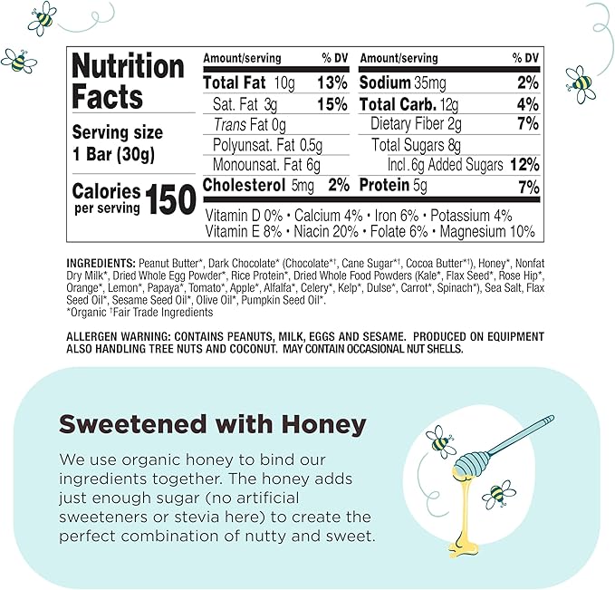 Perfect Bar Mini, Chocolate Covered Peanut Butter Protein Bar, Protein Snack, Snack Bar, Organic, Gluten Free, Soy Free, Non GMO, No Sugar Alcohols, 1.05 Ounce Bar, 18 Count