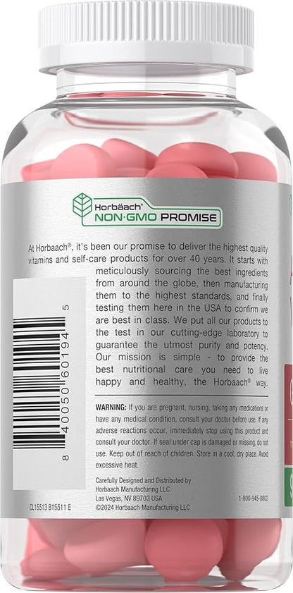 Horbäach Vegan Apple Cider Vinegar Gummies | 90 Count | ACV Supplement | Apple Flavor | Non-GMO, Gluten Free Gummies for Adults