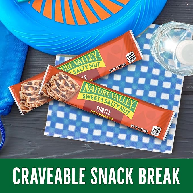Nature Valley Sweet and Salty Nut Granola Bars, Turtle, 6 Bars, 7.2 oz