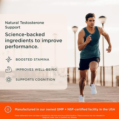 Genius Test, Advanced Testosterone Booster for Men - Natural Stamina, Endurance, Energy & Strength Enhancing Supplement - Lean Muscle Builder, Brain & Libido Support Male Supplements, 120 Veggie Pills