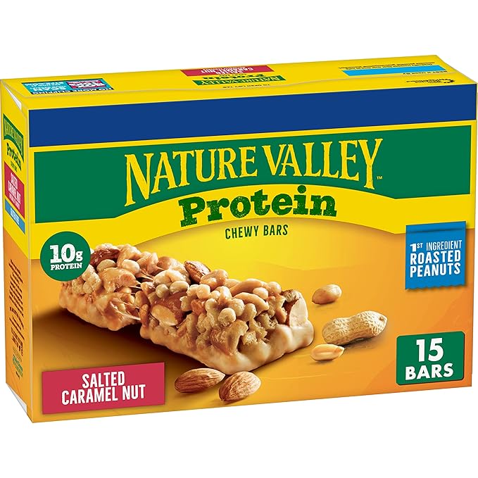 Nature Valley Protein Chewy Snack Bars, Salted Caramel Nut, 15 Bars, 21.3 oz