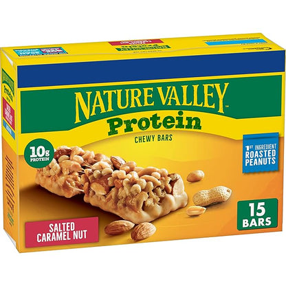 Nature Valley Protein Chewy Snack Bars, Salted Caramel Nut, 15 Bars, 21.3 oz