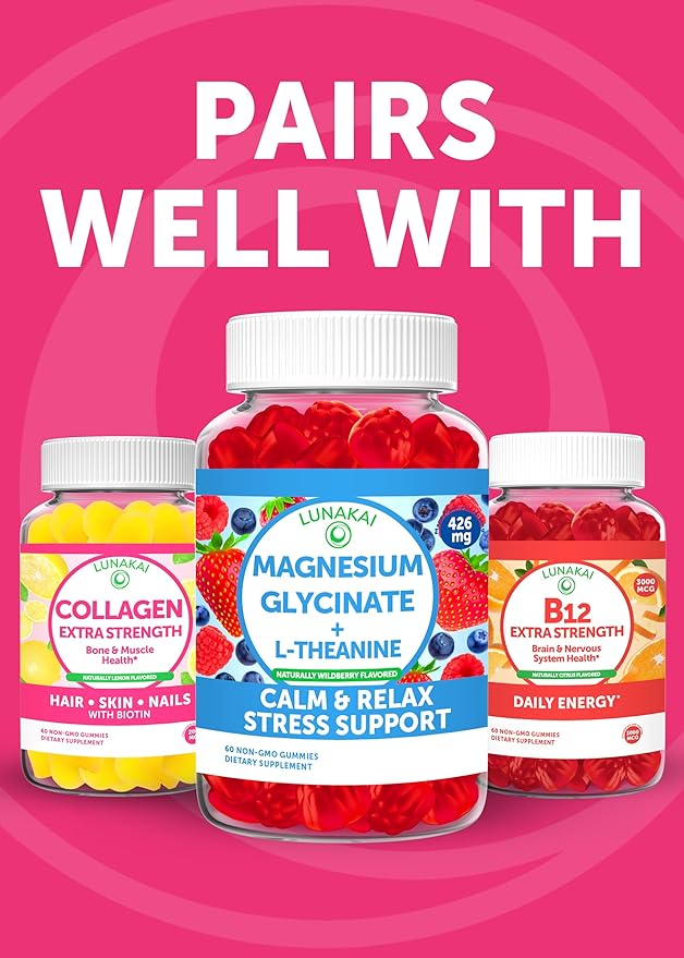 Lunakai USA Made Vitamin D3 K2 Gummies with Calcium – 3-in-1 Daily Vegan Supplement for Bone & Immune Support for Women, Men & Kids, 60ct