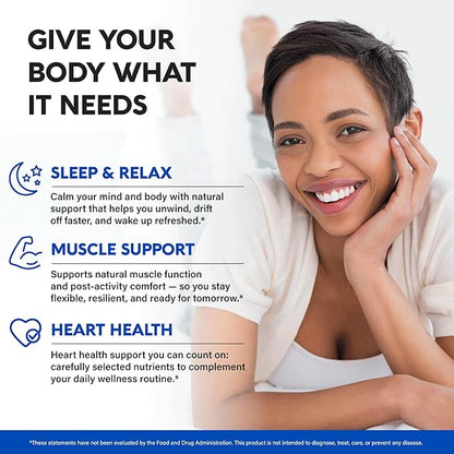 Magnesium Supplement - 5 in 1 Complex | Glycinate | Citrate | Malate | Taurate | Oxide - Made in USA - Stress, Muscle & Heart Support - Vegan, Natural, Non-GMO - 180 Capsules, 2 Month Supply