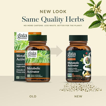 Gaia Herbs Metabolic Activator - AMPK Pathway Support with Clinically Researched Ingredients* - 60 Vegan Capsules (60 Servings)