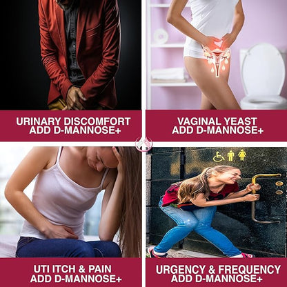 THE ENCLARE NUTRITION D Mannose with Cranberry Pills, Urinary Tract Health UTI Support, Kidney, Bladder, Liver Cleanse, Detox. D-mannose 1000mg Capsules, Cranberry Juice Powder, Dandelion & Hibiscus