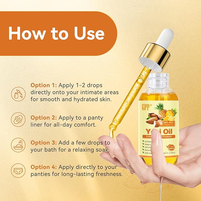 Yoni Oil Wash for Women pH Balance and Wetness, Feminine Oil Ingrown Hair, Nourishing, Moisturizing Formula for All Skin Types, Yoni Care with Vitamin E, Natural Yoni Wash(Pineapple)