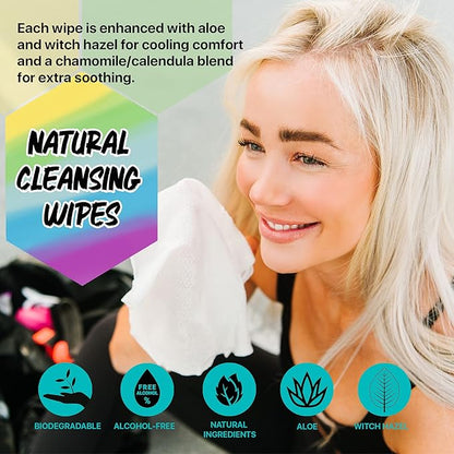 The Klean Freak Body Wipes - 12 count Individually Wrapped | Showerless Body Wipe for Women & Men | Sustainable Bodywipes for Gym, Travel, Camping | Mixed