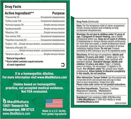 MediNatura BHI Calming Support Tablets – Natural, Plant-Based Support for Simple Nervous Tension, Irritability & Sleeplessness – Relaxation & Nighttime Support – 100 Count
