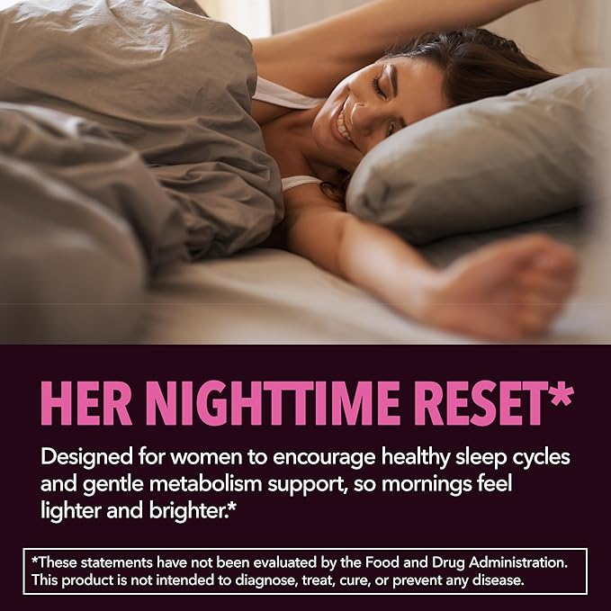 Night Time Fat Burner for Women - Appetite Suppressant for Weight Loss - 60 Count - Herbal Metabolism Booster with Melatonin for Sleep Support - Vegan, Non-GMO Capsules - 2 Month Supply