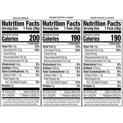 Lance Sandwich Crackers, Captain's Wafers, Variety Pack, 10 Individual Packs, 6 Sandwiches Each