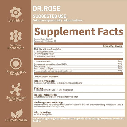 180° Anti-Gravity Capsules – Chondroitin Sulfate + Pomegranate Extract (Urolithin A) + Marine Collagen Elastin – Supports Joint Flexibility, Skin Elasticity & Bone Health – 30 Capsules