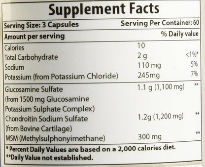 Best Naturals Glucosamine Chondroitin and MSM (Non-GMO) - Promotes Joint Health - 180 Count
