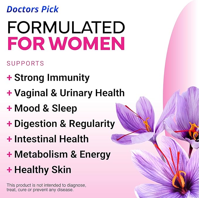 Fem Pro Probiotics for Women. 17 Clinically Effective Strains for Vaginal, Digestive & Immune Support, Urinary Tract Health, pH Balance and Mood. Organic Prebiotic, 30 Veggie Capsules