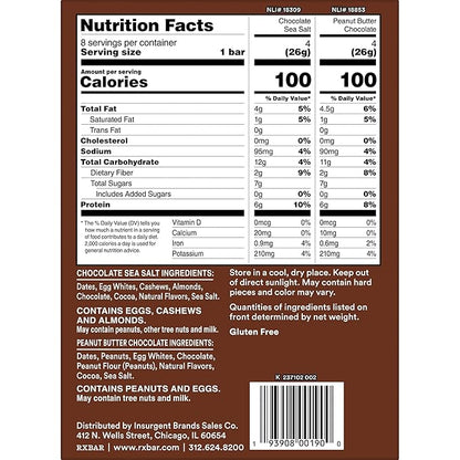RXBAR Minis Protein Bars, Protein Snack, Snack Bars, Variety Pack, 7.3oz Box (8 Count)