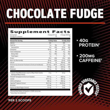 GNC AMP Wheybolic Ripped Protein Powder & Thermogenic Supplement, Increases Muscle Strength & Size, Energy & Endurance, 40g Protein, 6.2g Leucine, 15g EAA, Caffeine, Chocolate Fudge, 9 Serving