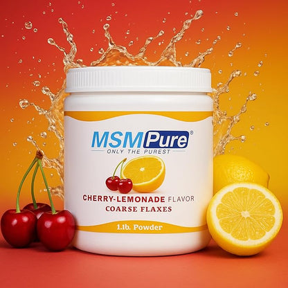 KALA HEALTH MSMPure Cherry Lemonade Flavored Coarse MSM Powder Flakes – US-Made MSM for Joint Health, Skin Appearance, and Hair & Nail Support – 8.8 oz, Organic Sulfur