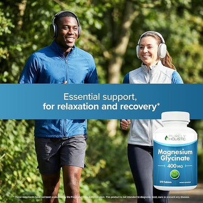 Magnesium Glycinate 400mg | 4+ Month Supply | Sleep, Relaxation & Muscle Support | High Absorption Chelated Magnesium Supplement for Women & Men | Gentle on Digestion | Vegan | 270 Tablets