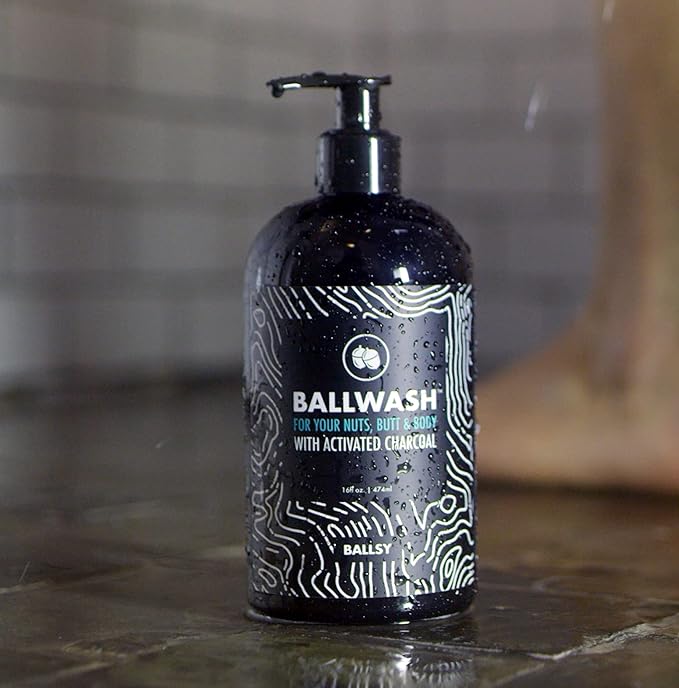 Ballsy Ballwash Charcoal Body Wash for Men - Moisturizing Men’s Bodywash with Coconut Oil – Soap for Men & Great for your Most Intimate Areas, 16 Oz