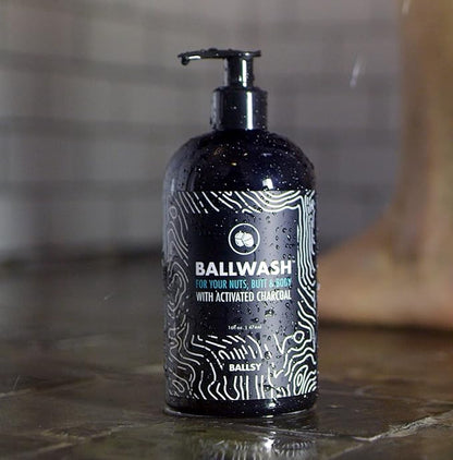 Ballsy Ballwash Charcoal Body Wash for Men - Moisturizing Men’s Bodywash with Coconut Oil – Soap for Men & Great for your Most Intimate Areas, 16 Oz