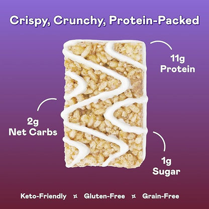 Magic Spoon Treats - 8 High Protein Bars, Salted Caramel - High Protein Gluten Free Snack - Sugar Free & Gluten Free Protein Cereal Bar - Low Carb & Keto Friendly - Healthy Snacks for Adults