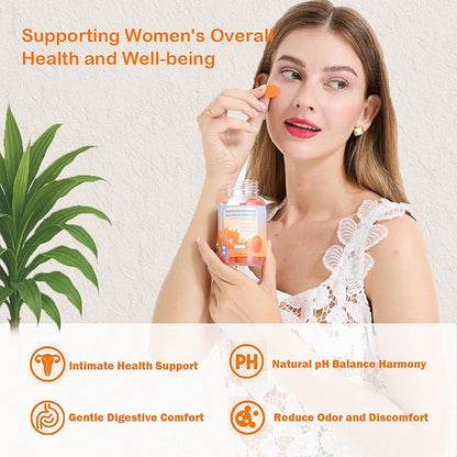 DEWANG Feminine Balance Gummies – Daily pH Balance & Vaginal Health Support, Probiotics for Womens Odor & Confidence Pineapple Flavor Vegan & Sugar-Free (Orange)