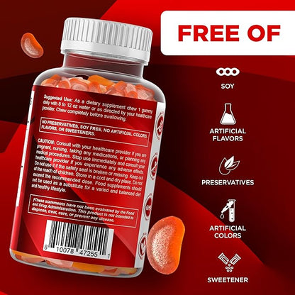 Vitamatic Sugar Free Vitamin A 25000 IU Gummies (Retinyl Palmitate) - Natural Strawberry Flavor - 120 Pectin Based Gummies (1 Bottle)