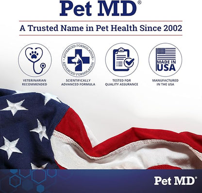 Pet MD Pet Dental Finger Wipes for Dogs - Plaque and Tartar Remover for Dogs to Improve Oral Care - Pet Teeth Cleaning Finger Wipes for Healthy Gums and Fresh Breath - Fresh Apple & Mint, 50ct