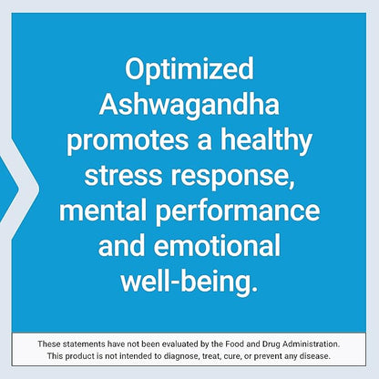Life Extension Optimized Ashwagandha - Stress Management Supplement for a Healthy Stress Response, Focus, Memory, Stress Relief - Vegetarian, Gluten-Free, Non-GMO, 60 Capsules