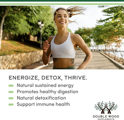 Chlorophyll Liquid Drops - for Digestion, Gut Health, Energy and Detox - Vegan Safe (Rich, Full Texture and Taste, Not Watered Down), 2oz Peppermint Flavored, by Double Wood