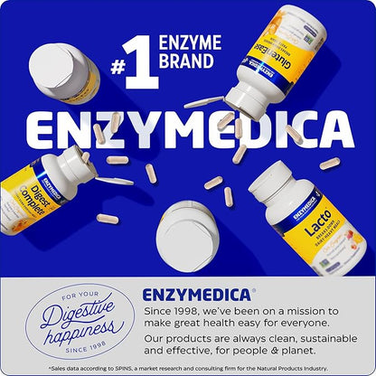 Enzymedica Digest Spectrum, Advanced Digestive Enzymes for Women and Men, Supports Digestion and Multiple Food Intolerances, Fast-Acting Formula for Gas and Bloating Relief, 30 Capsules