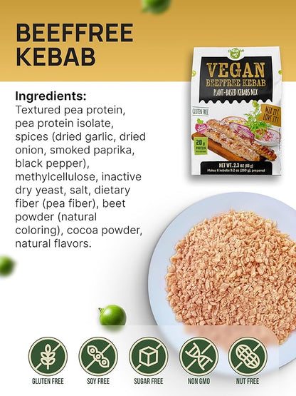 Creative Pea Vegan Variety Pack | Plant-Based Burger, Nuggets, Fish Sticks & Kebab Mix | High-Protein Shelf-Stable Meal Kit | Just Add Water & Oil | Gluten-Free | 4 x 65g