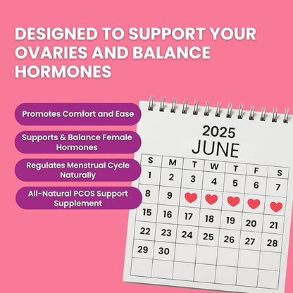GYNEPLUS Menstrual Relief Capsules, Natural Period Pain Relief, Hormone Balance & Ovarian Support, Regulate Menstrual Cycle, Ease Cramps, Hormonal Balance Supplement for Women, 60 Capsules
