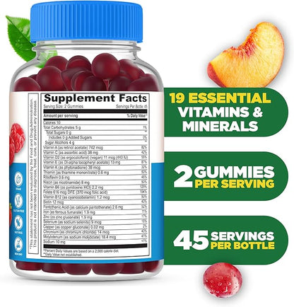 Lifeable Sugar Free Multivitamin for Men Gummies | with Iron and 18 Essential Vitamins and Minerals | Sugar Free Vitamins | 90 Gummies