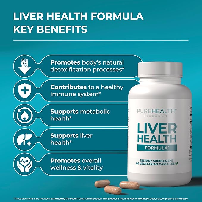 PUREHEALTH Research Liver Health – Liver Cleanse Detox & Repair Support Supplement- with Milk Thistle, Turmeric Powder, Dandelion, Artichoke, Beet Root, Ginger, L Cysteine HCL & More - 360 Capsules