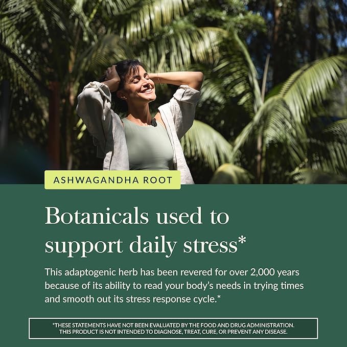 Gaia Herbs Ashwagandha Root - Stress Relief & Sleep Support Supplement - Supports Balanced Energy Levels & Positive Outlook* - 120 Vegan Liquid Phyto-Caps (60 Servings)