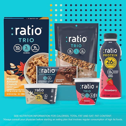 Ratio Trio Vanilla Almond Crunch Cereal, 10g Protein, Keto Friendly, 10.4 oz