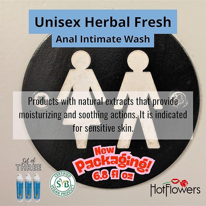 HOT FLOWERS Herbal Fresh Unisex Anal Intimate Wash for Personal Care, pH Balanced for Essentials Body Health, Daily Use, Dry Skin, Proctologist Tested (3)