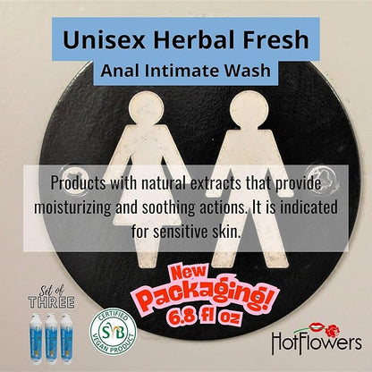 HOT FLOWERS Herbal Fresh Unisex Anal Intimate Wash for Personal Care, pH Balanced for Essentials Body Health, Daily Use, Dry Skin, Proctologist Tested (3)
