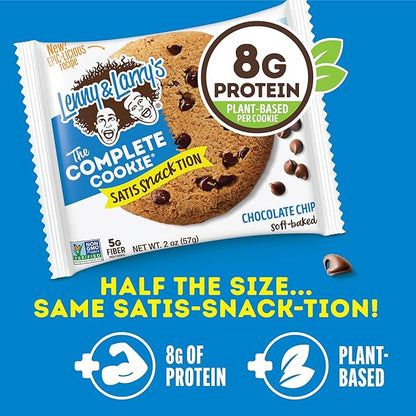 Lenny & Larry's Complete Protein Cookie, [Chocolate Chip], Chewy Soft Baked, 8g Plant Protein, Vegan, Non-GMO, High Fiber, [2 Ounce] Cookie (Pack of 12)