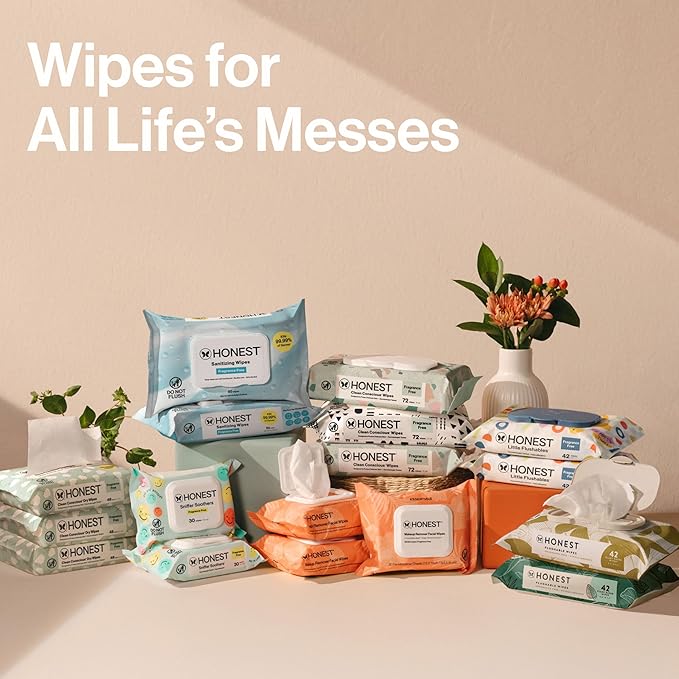 The Honest Company Clean Conscious Multi-Use Baby Wipes for Sensitive Skin, Fragrance Free, Geo Mood, 1152 Count