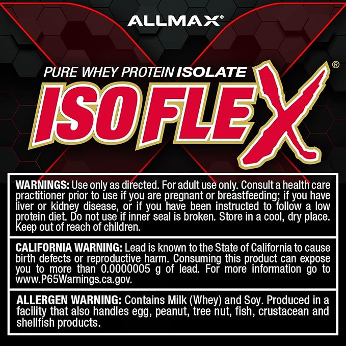 ALLMAX ISOFLEX Pure Whey Isolate Protein Powder - Gluten Free, Low Lactose, Sugar-Free - High-Protein, Clean, Keto-Friendly for Pre Post Workout Supplement for Women and Men | Cookies & Cream, 5lb