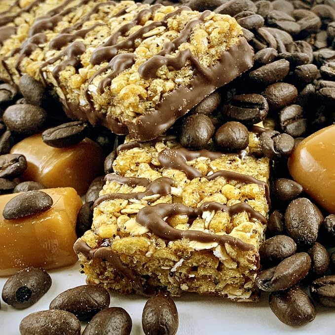 No Nuts! Caramel Mocha Protein Bars Nut-Free & School-Safe | 12g Plant Protein, Dairy-Free, Vegan, Gluten-Free, Non-GMO, Organic, Kosher | 12 Count