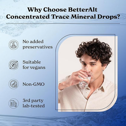 Better Alt Concentrated Trace Mineral Drops |Contains 72+ Minerals| Lab-Tested for Purity | Aids Muscle Recovery and Boosts Energy | 2-Month Pack with 96 Servings