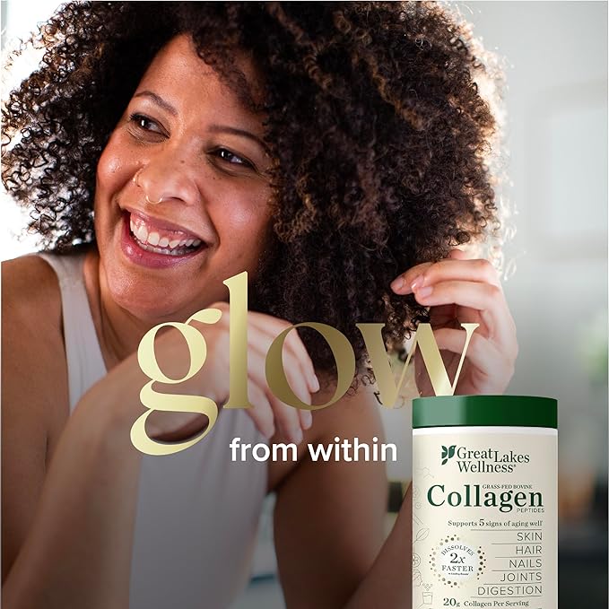Great Lakes Wellness Collagen Peptides Powder – Supports Skin, Hair, Nails, Joints & Digestion – Hydrolyzed, Quick Dissolve, Non-GMO, Keto & Kosher – Pure Collagen Protein (64 oz, 90 Servings)