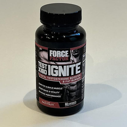 Force Factor Test X180 Ignite Total Testosterone Booster for Men with Fenugreek Seed and Green Tea Extract to Build Lean Muscle, Boost Energy, and Improve Performance, 60 Count