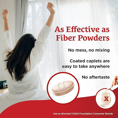 FiberCon Fiber Therapy Coated Caplets, Safe, Simple & Comfortable Insoluble Fiber Product for Bowel Irregularity, Occasional Constipation Relief With No Gas or Bloating, 140 Caplets