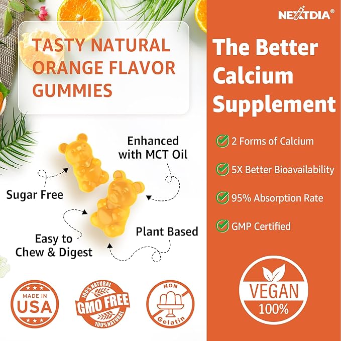 Calcium Gummies with Turmeric for Women & Men - Calcium 1200mg with Vitamin D3 K2 B12 5000 IU & Zinc, Suger-Free Calcium Supplement for Bone, Muscle Strength & Immune Support - Vegan(120 Count)