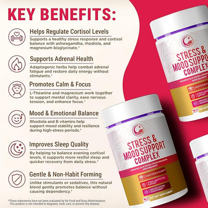 LEGRANO Cortisol Manager Supplements for Women & Men with Ashwagandha, L-Theanine, Magnesium Glycinate, Rhodiola, Ginseng – Cortisol Reducer & Adrenal Support – 90 Capsules – Calm, Focus, Balance