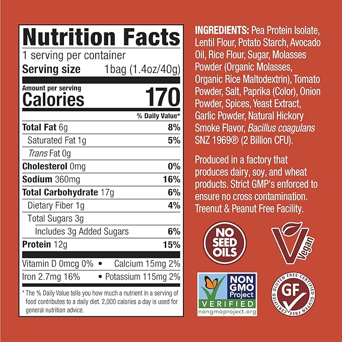Wonderslim Protein Chips with Probiotics, BBQ | 12g Plant Protein, 170 Cal | High Protein Chips, Vegan, Gluten Free, Non-GMO | Made with Avocado Oil, No Seed Oils | 12 Pack